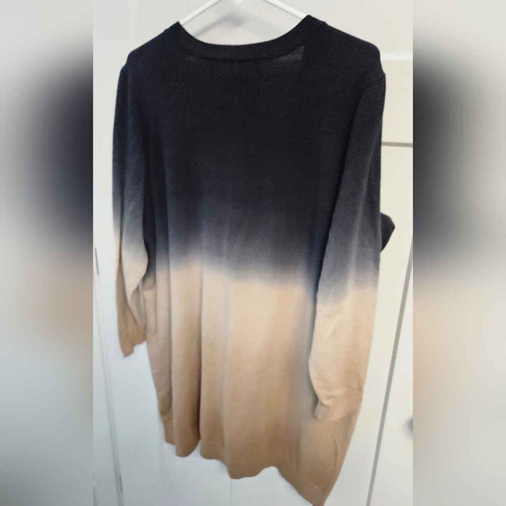 Susan Graver Ombre V-Neck Cardigan - Blue and Tan - Picture 4 of 4